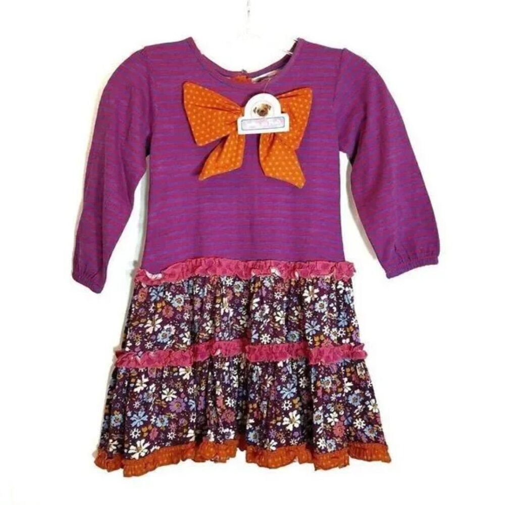 Jelly The Pug Party Dress Size 6 Ruffles Polka Dot Bow